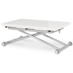 Table basse relevable blanc laqu