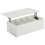 Table basse relevable blanche brillante avec clairage led