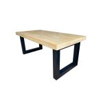 Table basse relevable en bois de chne et acier noir