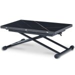 Table basse relevable effet cramique noir