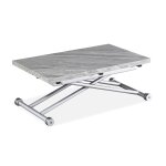 Table basse relevable effet marbre