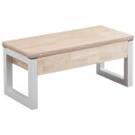 Table basse relevable et extensible bois et acier l110 cm