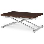 Table basse relevable imitation bois wenge Table basse relevable imitation bois wenge