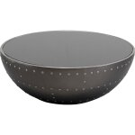 Table basse rivets en aluminium et verre d83 Table basse rivets en aluminium et verre d83
