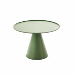 Table basse ronde 60 cm en acier vert cactus