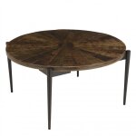 Table basse ronde 80 cm bois recyclé pieds métal d80 Table basse ronde 80 cm bois recyclé pieds métal d80