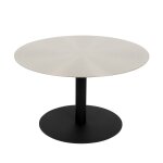 Table basse ronde en acier satin d60cm
