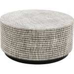 Table basse ronde blanche motifs noirs d76