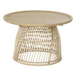 Table basse ronde en bois de manguier massif et rotin beige l70 Table basse ronde en bois de manguier massif et rotin beige l70