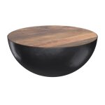 Table basse ronde en bois massif et mtal d90 cm