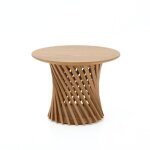 Table basse ronde en ch�ne massif �60 cm, finition mat