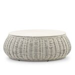 Table basse ronde corde et ciment d105cm Table basse ronde corde et ciment d105cm