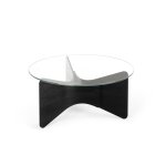 Table basse ronde d82cm, bois noir