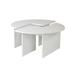 Table basse ronde design puzzle - dcor blanc laqu