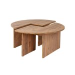 Table basse ronde design puzzle - décor pin Table basse ronde design puzzle - décor pin