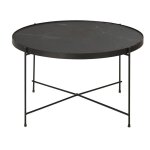 Table basse ronde effet marbre noir d71