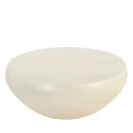 Table basse ronde finition béton ø90cm - blanc Table basse ronde finition béton ø90cm - blanc