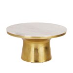 Table basse ronde en marbre blanc et métal doré d79 Table basse ronde en marbre blanc et métal doré d79