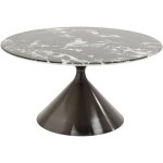 Table basse ronde en marbre noir et blanc Table basse ronde en marbre noir et blanc