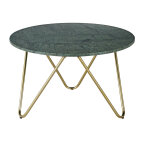 Table basse ronde en marbre vert et métal doré d75 Table basse ronde en marbre vert et métal doré d75