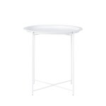 Table basse ronde en mtal 75cm - blanc