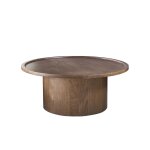 Table basse ronde en mindi massif finition noyer Ø 100 cm Table basse ronde en mindi massif finition noyer Ø 100 cm