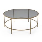 Table basse ronde noir et mtal