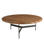 Table basse ronde pin recyclé et pieds métal noir d90 Table basse ronde pin recyclé et pieds métal noir d90