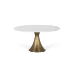 Table basse ronde avec plateau en marbre et structure en aluminium Table basse ronde avec plateau en marbre et structure en aluminium