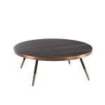Table basse ronde en porcelaine noire Table basse ronde en porcelaine noire