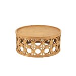 Table basse ronde sculptée en bois d78 Table basse ronde sculptée en bois d78