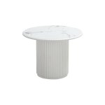 Table basse ronde style scandinave blanc