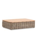 Table basse rotin synthetique et teck Table basse rotin synthetique et teck