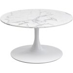 Table basse schickeria effet marbre blanc 80cm kare design