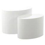 Table basse style contemporain 48 cm blanc Table basse style contemporain 48 cm blanc