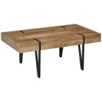 Table basse style industriel métal noir aspect ancien bastaing bois Table basse style industriel métal noir aspect ancien bastaing bois