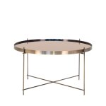 Table basse en verre et métal ø70xh40cm - laiton Table basse en verre et métal ø70xh40cm - laiton