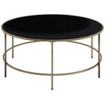 Table basse verre noir dor