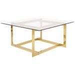 Table basse verre de sécurité doré Table basse verre de sécurité doré