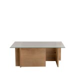 Table basse en verre trempé et bois - bois clair Table basse en verre trempé et bois - bois clair