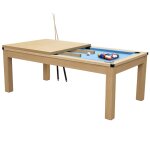 Table de billard convertible bois clair tapis bleu clair Table de billard convertible bois clair tapis bleu clair