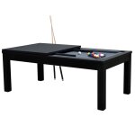 Table de billard convertible noire tapis gris