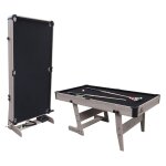 Table de billard pliable incl. accessoires, look bois / noir Table de billard pliable incl. accessoires, look bois / noir