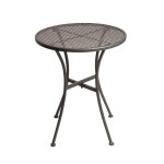 Table bistro ronde grise en acier ajouré 600 mm bolero Table bistro ronde grise en acier ajouré 600 mm bolero