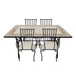 Table bistrot, 4 chaises, mosaïque, style toscan Table bistrot, 4 chaises, mosaïque, style toscan