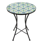 Table de bistrot mosaque mtal bicolore 75x60x60 cm