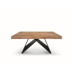 Table en bois, finition ch�ne, base anthracite, ext. 160�90 - 240�90cm