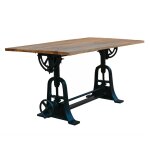 Table en bois massif de style industriel rglable
