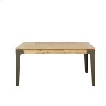 Table carrée en acacia et métal 1 rallonge 10 couverts teinte claire Table carrée en acacia et métal 1 rallonge 10 couverts teinte claire