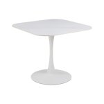 Table carr�e en c�ramique et pied tulipe en m�tal l90